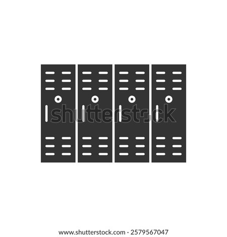 Lockers icon vector, filled flat sign, solid pictogram isolated on white. Symbol, logo illustration. Pixel perfect vector graphics