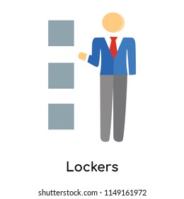 Lockers icon vector isolated on white background for your web and mobile app design, Lockers logo concept person