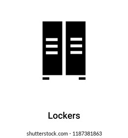Lockers icon vector isolated on white background, logo concept of Lockers sign on transparent background, filled black symbol