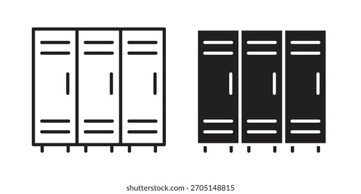 Vector de iconos de armarios modernos diseños planos y de trazo
