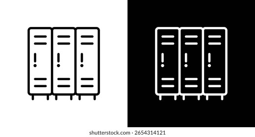 Iconos de armarios en estilo de línea. Trazos editables en blanco y negro