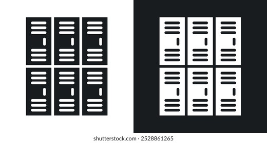 Lockers icons. solid style vector