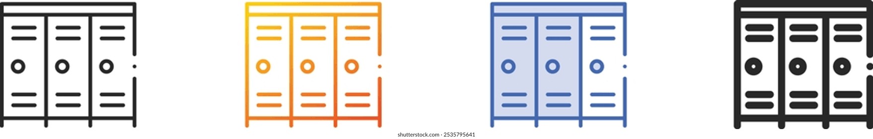 lockers icon.Thin Linear, Gradient, Blue Stroke and bold Style Design Isolated On White Background