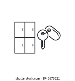 Lockers and key icon vector line style	