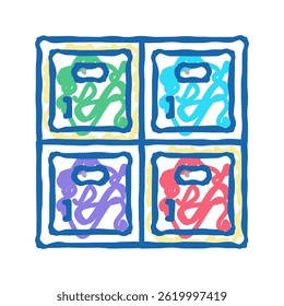 lockers kindergarten doodle icon sketch vector. lockers kindergarten sign. isolated symbol illustration