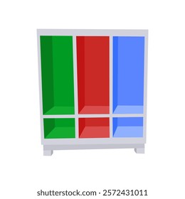 Lockers, Kindergarten Isolated Vector Illustration