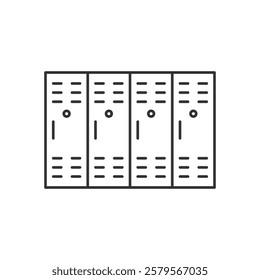 Lockers line icon, outline vector sign, linear style pictogram isolated on white. Symbol, logo illustration. Editable stroke. Pixel perfect vector graphics