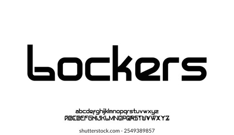 Lockers, Modern minimal abstract alphabet fonts. Typography technology, electronic, movie, digital, music, future, logo creative font.
