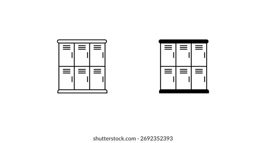 Icono de conjunto de armarios con fondo blanco Vector Ilustración de stock