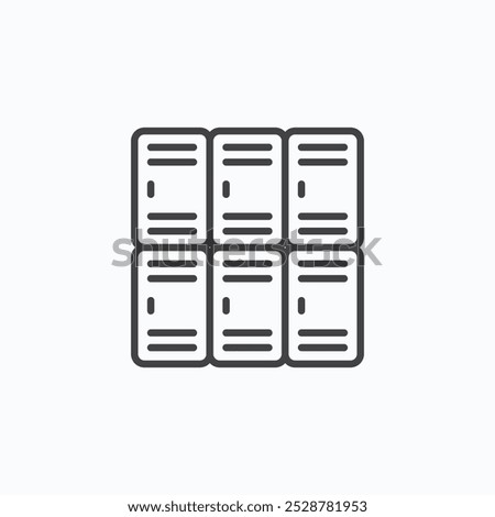 Lockers vector flat icon set.eps