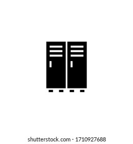 Lockers vector icon in black solid flat design icon isolated on white background