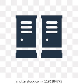 Lockers vector icon isolated on transparent background, Lockers transparency concept can be used web and mobile