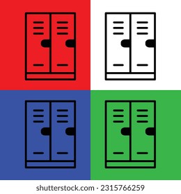 Lockers Vector Icon, Lineal style, isolated on white Background.