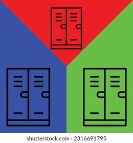 Lockers Vector Icon, Lineal style, isolated on white Background.