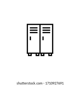 Lockers vector icon in linear, outline icon isolated on white background