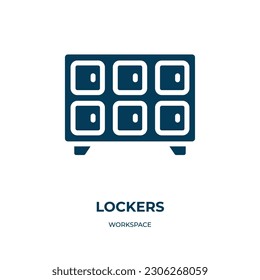 lockers vector icon. lockers, locker, secure filled icons from flat workspace concept. Isolated black glyph icon, vector illustration symbol element for web design and mobile apps
