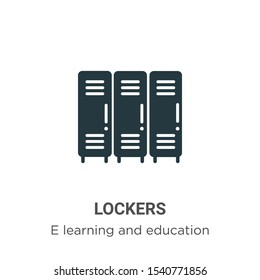 Lockers vector icon on white background. Flat vector lockers icon symbol sign from modern e learning and education collection for mobile concept and web apps design.