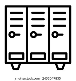 Lockers Vector Line Icon Design