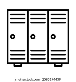Lockers Vector Line Icon Design