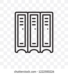 Lockers vector linear icon isolated on transparent background, Lockers transparency concept can be used for web and mobile