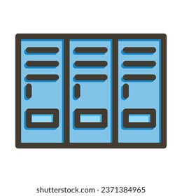 Lockers Vector Thick Line Filled Colors Icon For Personal And Commercial Use.
