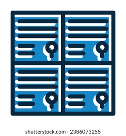 Lockers Vector Thick Line Filled Dark Colors Icons For Personal And Commercial Use.
