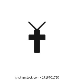 locket cross icon vector on a white background
