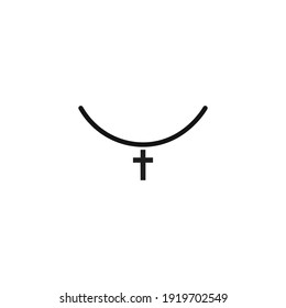 locket cross icon vector on a white background