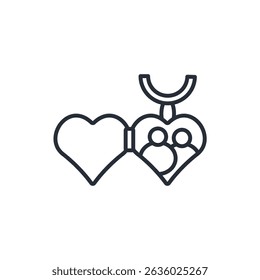 locket icons isolated on White Background. Flat style design