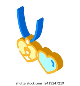 Schmuck-Isometriumvektor. Schmuckzeichen abschließen. einzelne Symbolillustration