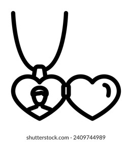 locket jewelry line icon vector. locket jewelry sign. isolated contour symbol black illustration