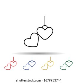 Locket multi color icon. Simple thin line, outline vector of jewelry icons for ui and ux, website or mobile application
