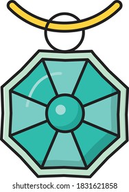 locket vector colour line icon 