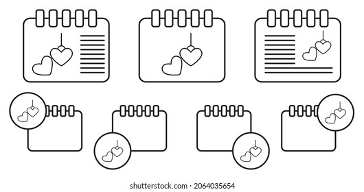 Locket vector icon in calender set illustration for ui and ux, website or mobile application