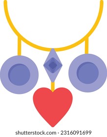 Locket Vector Icon Flat Style