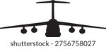 Lockheed C-5 Galaxy Military Aircraft Silhouette Vector