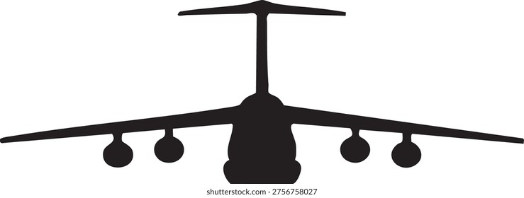 Lockheed C-5 Galaxy Military Aircraft Silhouette Vector