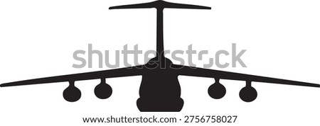 Lockheed C-5 Galaxy Military Aircraft Silhouette Vector