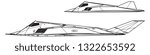 Lockheed F-117 NIGHTHAWK. Outline vector drawing