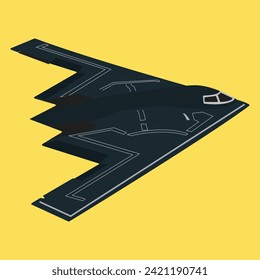 Lockheed F-117 NightHawk Stealth Bomber Banking auf der rechten Seite Vektorgrafik