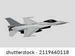 Lockheed Martin F-16 Fighting Falcon. Stylized image of a modern jet fighter. Vector image for prints, poster and illustrations.
