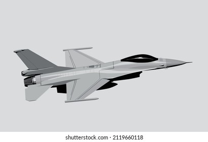 Lockheed Martin F-16 Fighting Falcon. Stylized image of a modern jet fighter. Vector image for prints, poster and illustrations.