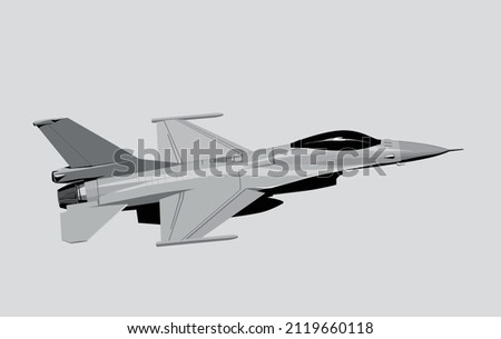 Lockheed Martin F-16 Fighting Falcon. Stylized image of a modern jet fighter. Vector image for prints, poster and illustrations.