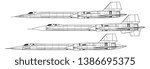 Lockheed SR-71 Blackbird. Outline vector drawing
