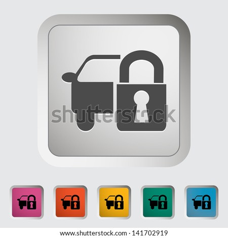 Locking car doors. Single icon. Vector illustration.