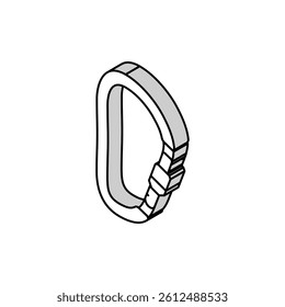 locking carabiner mountaineering adventure isometric icon vector. locking carabiner mountaineering adventure sign. isolated symbol illustration