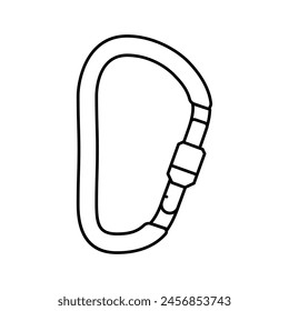 locking carabiner mountaineering adventure line icon vector. locking carabiner mountaineering adventure sign. isolated contour symbol black illustration