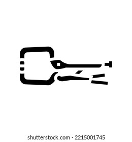 locking clamp glyph icon vector. locking clamp sign. isolated symbol illustration