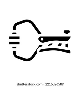 locking clamp glyph icon vector. locking clamp sign. isolated symbol illustration