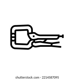 locking clamp line icon vector. locking clamp sign. isolated contour symbol black illustration